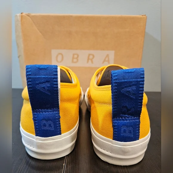 OBRA canvas low  gold & blue mens size 11 shoe - Picture 6 of 8